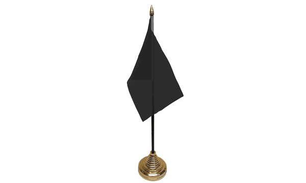 Plain Black Table Flags
